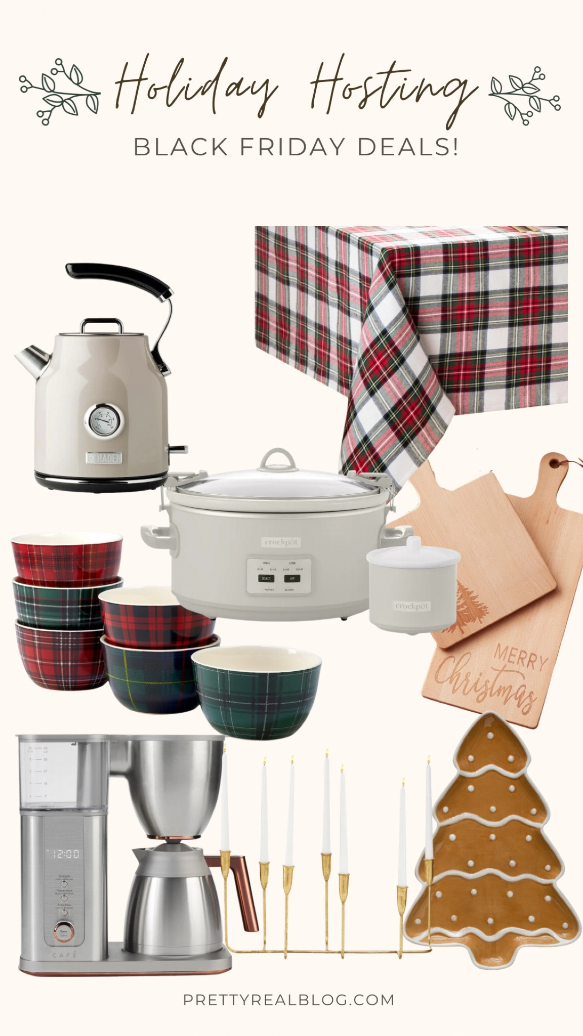 Holiday hosting nice to haves! Christmas decor, plaid tablecloth, aesthetic tea kettle, neutral kitchen appliances, aesthetic crockpot, plaid bowls, Christmas tray

#LTKhome #LTKSeasonal #LTKHoliday