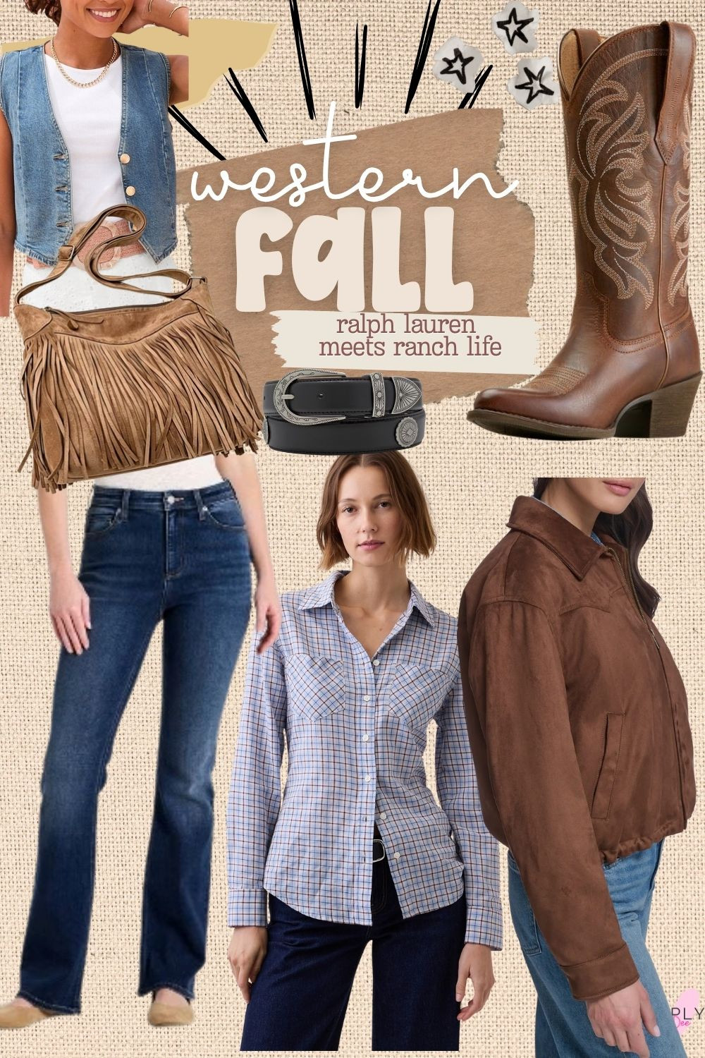 Western fall style with a polished ranch-inspired feel 🤎🍂 Think denim, plaid, suede, cowboy boots, fringe bags and statement western belts for an easy “Ralph Lauren meets ranch life” look.

#WesternFall #WesternStyle #FallFashion #CowgirlStyle #RanchStyle #CowboyBoots #FallOutfits #SuedeJacket #DarkWashDenim #WesternAccessories #LTKFashion 

 #LTKOver40 #LTKPlusSize #LTKTravel