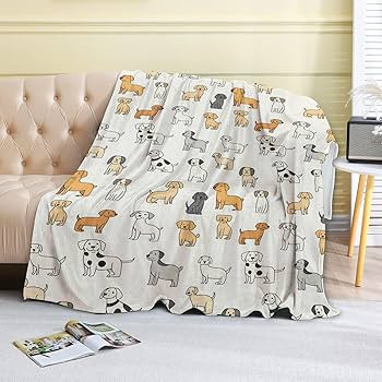 Cute Dog Fleece Blanket - 50x60in Cartoon Puppy Throw Blankets,Soft Cozy Lightweight, Ideal for L... | Amazon (US)