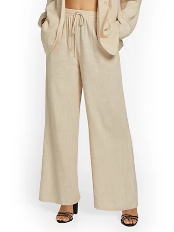 Linen Drawstring Wide-Leg Pant - Lumiere - New York & Company | New York & Company