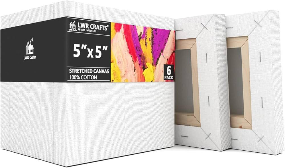 LWR CRAFTS Stretched Canvas 5" X 5" Pack of 6 | Amazon (US)