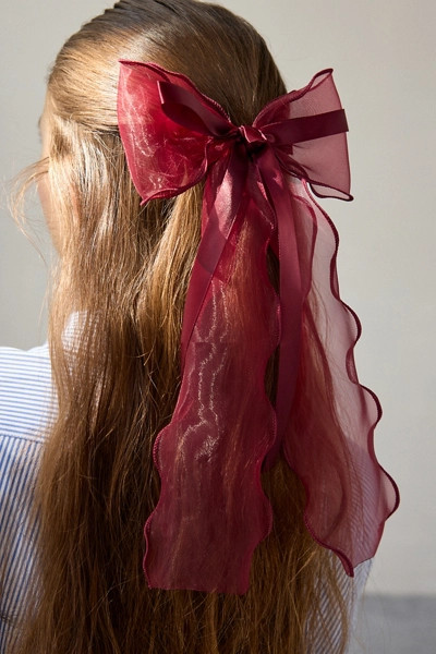 Inez Chiffon Ribbon Hair Bow Hair Clip | Urban Outfitters (US and RoW)