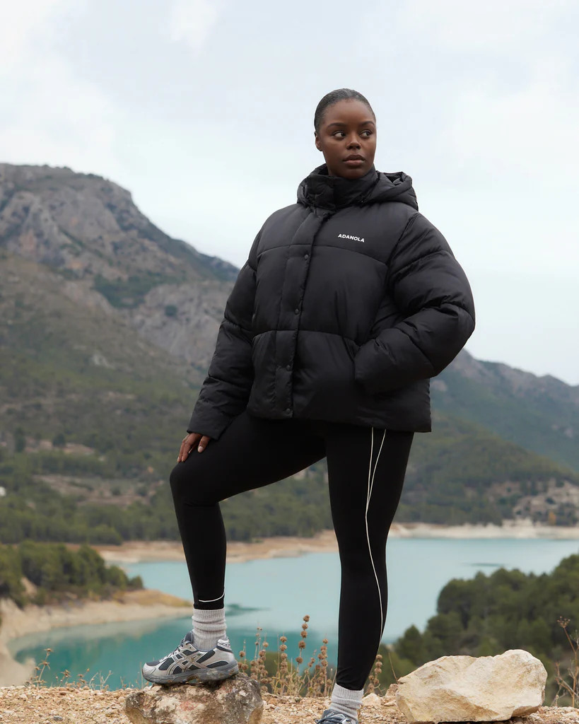 Oversized Puffer Jacket - Black | Adanola UK