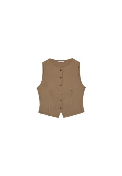 Textured top with buttons | Stradivarius (UK)