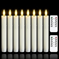 Mavandes Taper Candles Flameless Candlesticks Ivory Set of 8 | Amazon (CA)