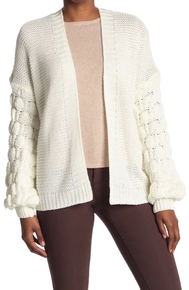 Bubble Sleeve Open Front Cardigan | Nordstrom Rack