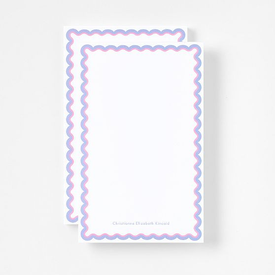 Scalloped Personalized Stationery Notepads, Set of 2 | Mark and Graham