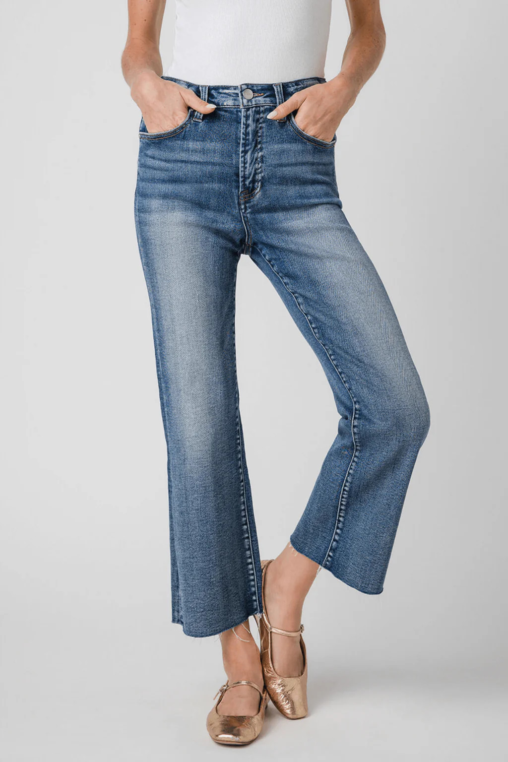 Risen Cora High Rise Kick Flare Jeans | Social Threads
