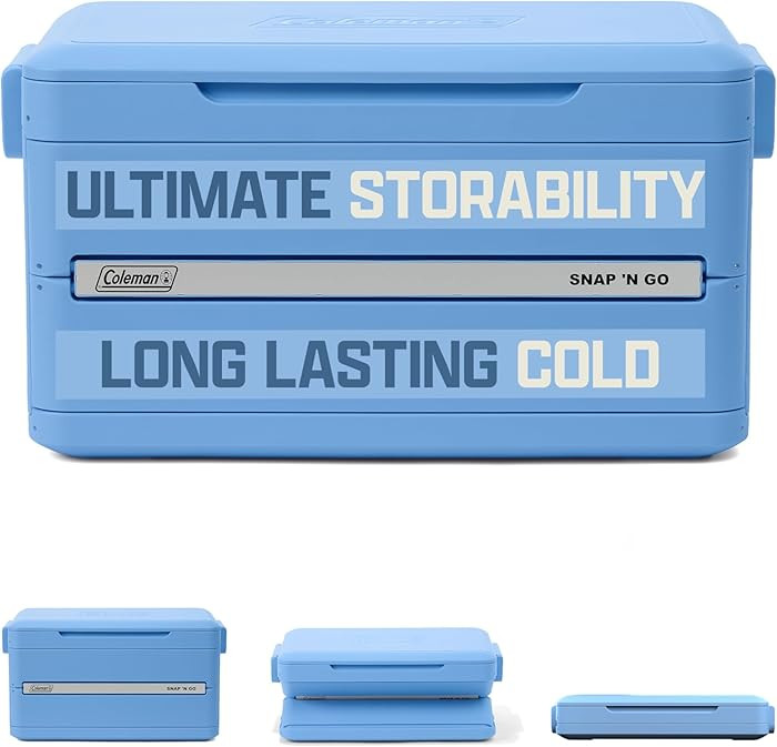 Coleman Snap N Go 45qt Collapsible Hard Cooler, Keeps ice Cold for up to 55 Hours, Holds up to 76... | Amazon (US)