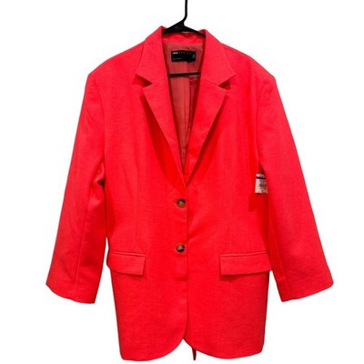 ASOS  NWOT $93 Oversized Grandad Blazer in Fluro Orange Size 8 | eBay | eBay US