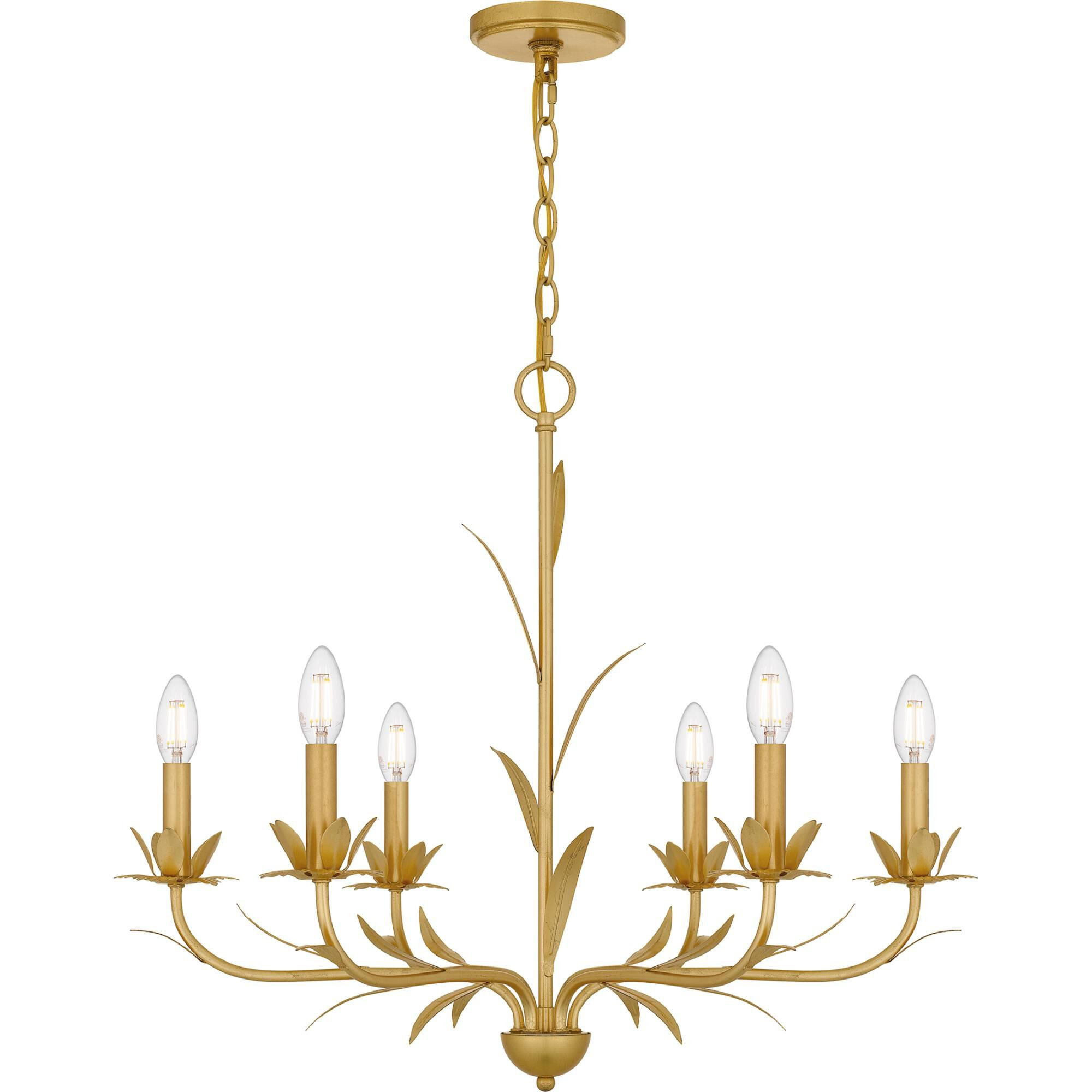 Maria 27.5 Inch 6 Light Chandelier by Quoizel | 1800 Lighting