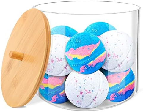 JYPS Large Capacity Laundry Pods Container with Bamboo Lid, Clear Acrylic Powder Detergent Contai... | Amazon (US)