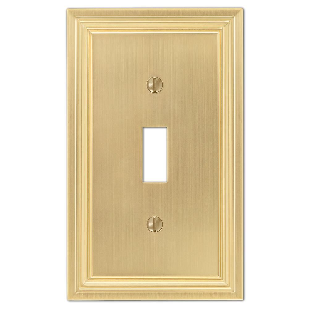 Hallcrest Cast 1-Toggle Wall Plate, Satin Brass | The Home Depot