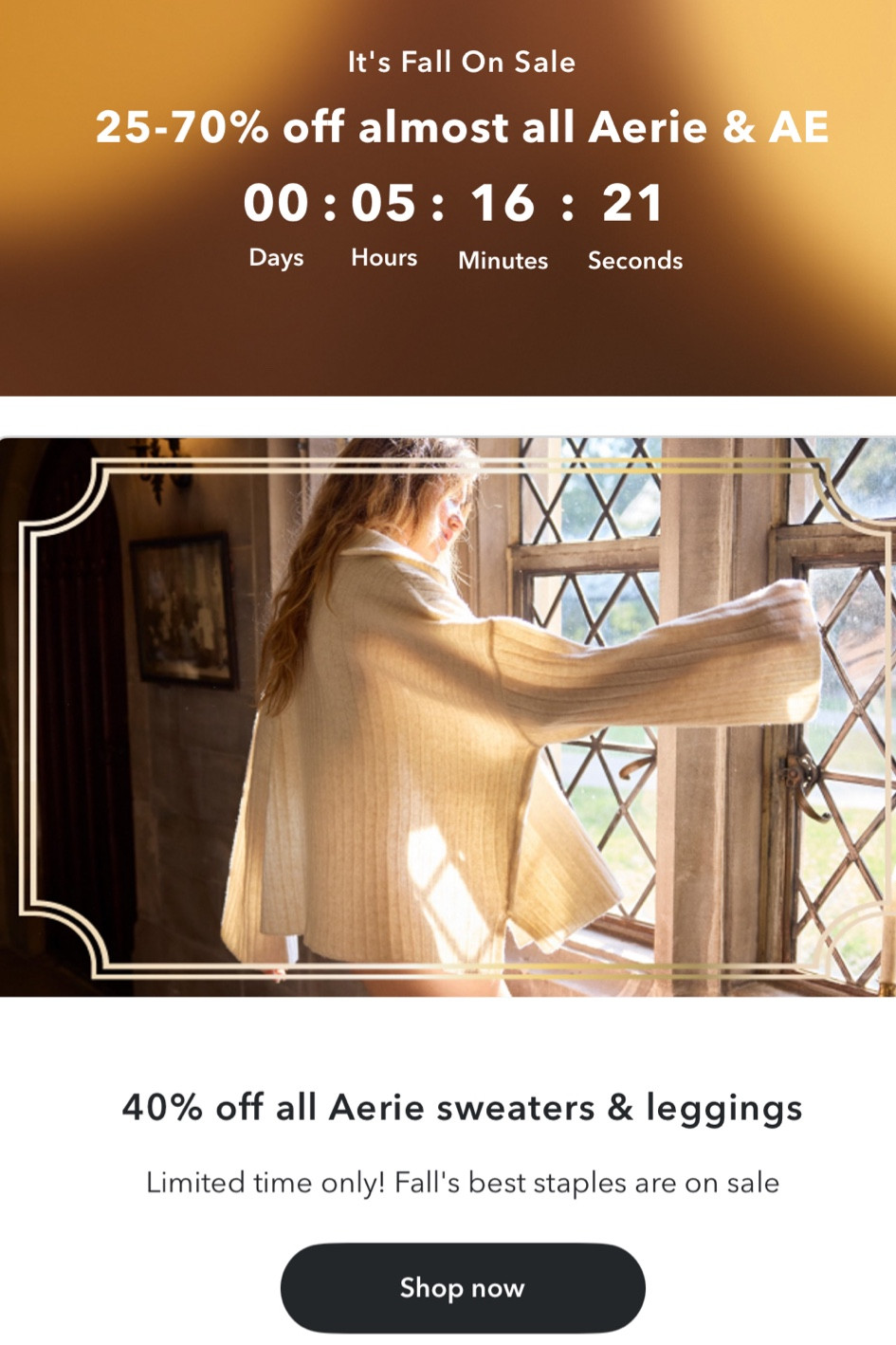 Aerie fall sale 💌

#LTKSeasonal #LTKSaleAlert #LTKFindsUnder50