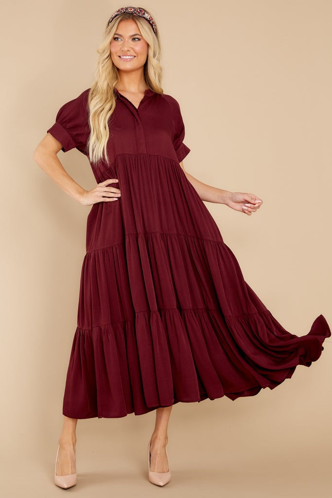 Saving My Love Burgundy Maxi Dress | Red Dress 