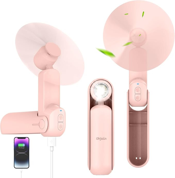 4 IN 1 Portable Mini Handheld Fan,Personal Foldable Pocket Travel Fan,Small Hand Fan for Face Las... | Amazon (US)