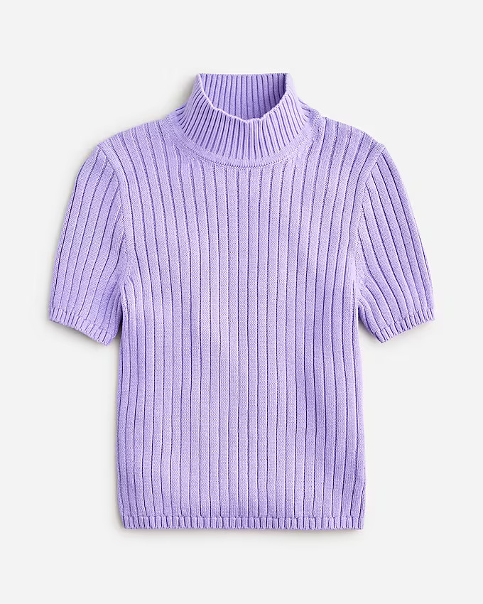 Cotton-blend short-sleeve turtleneck sweater | J. Crew US
