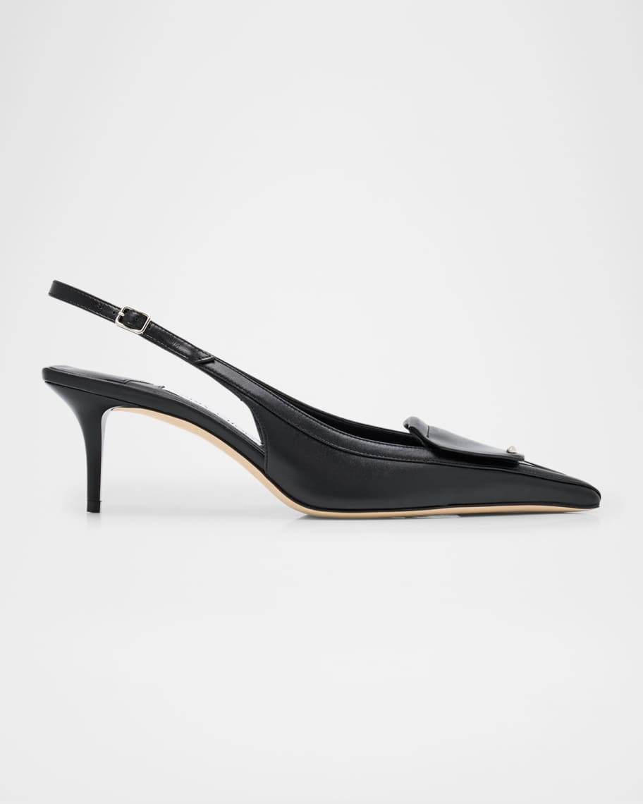 Jimmy Choo Frances Leather Fold Slingback Pumps | Neiman Marcus