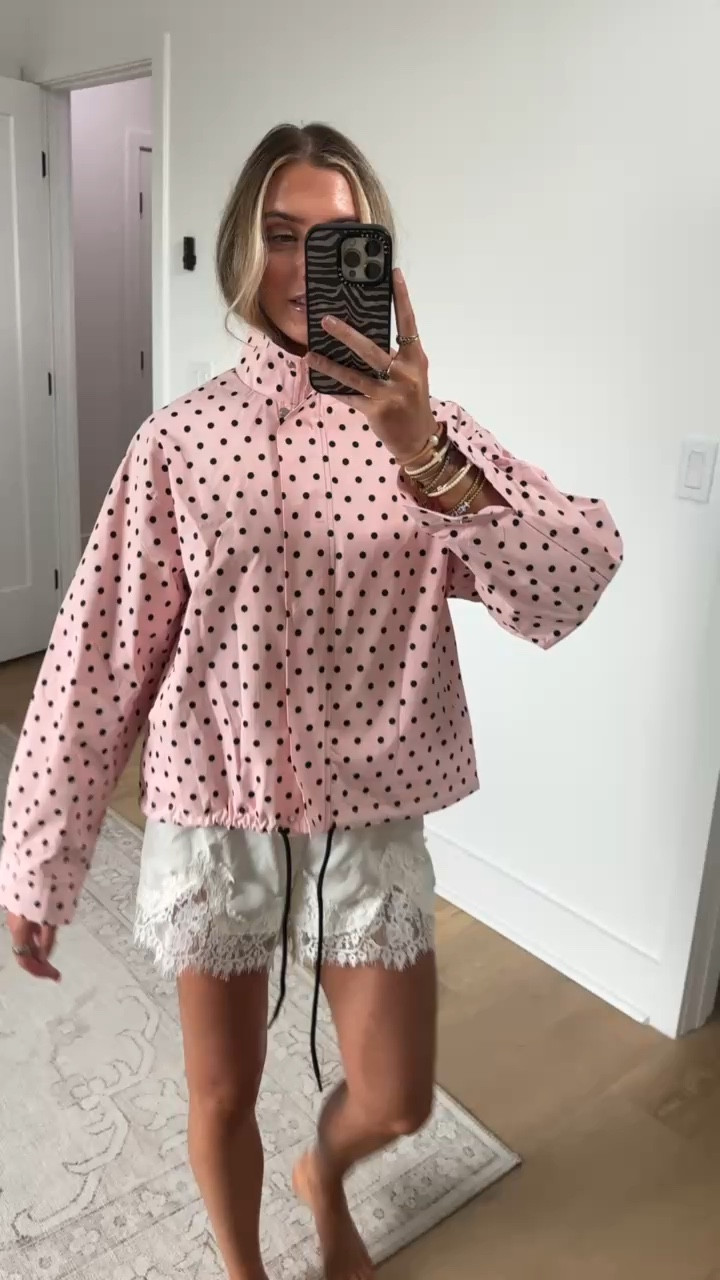Amazon size small Songling Women Polka Dot Jacket Lightweight Zip Up Coat 2026 Trendy Fall Outfits Cropped Spring Jackets with Pockets

#LTKootd #LTKSaleAlert #LTKdayinmylife