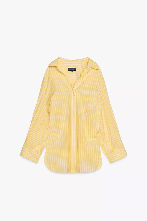 OVERSIZED STRIPED POPLIN SHIRT | Zara US