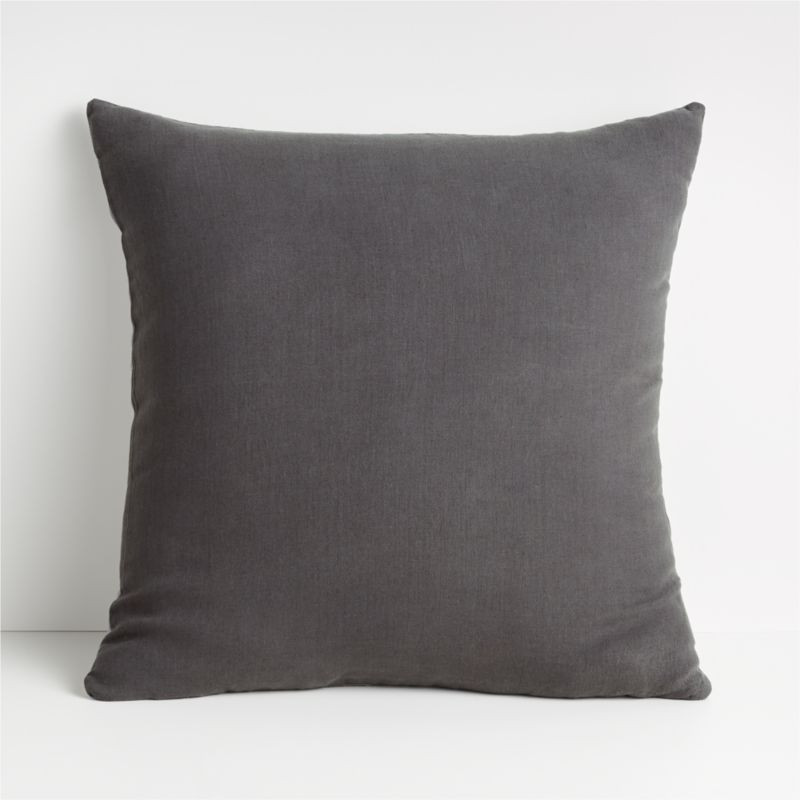 Parachute Linen Steel 20"x20" Square Decorative Throw Pillow Cover + Reviews | Crate & Barrel | Crate & Barrel