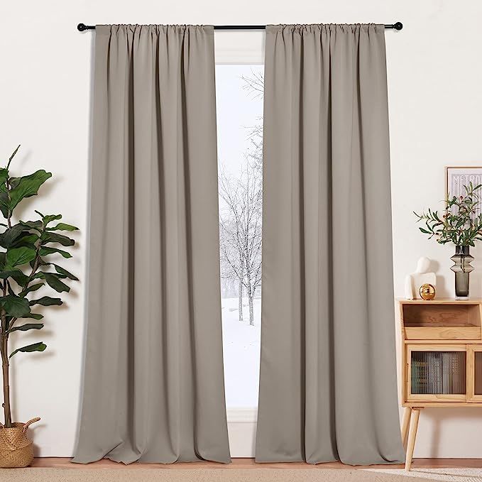 RYB HOME Room Darkening Curtains for Bedroom, Thermal Insulated Noise Reducing Window Drapes Farm... | Amazon (US)