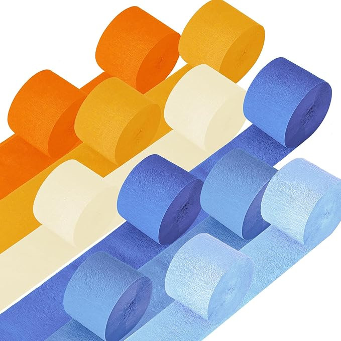 Blue Orange Birthday Party Decorations, 12 Rolls Orange Crepe Paper Streamers, Blue Dog Cartoon A... | Amazon (US)