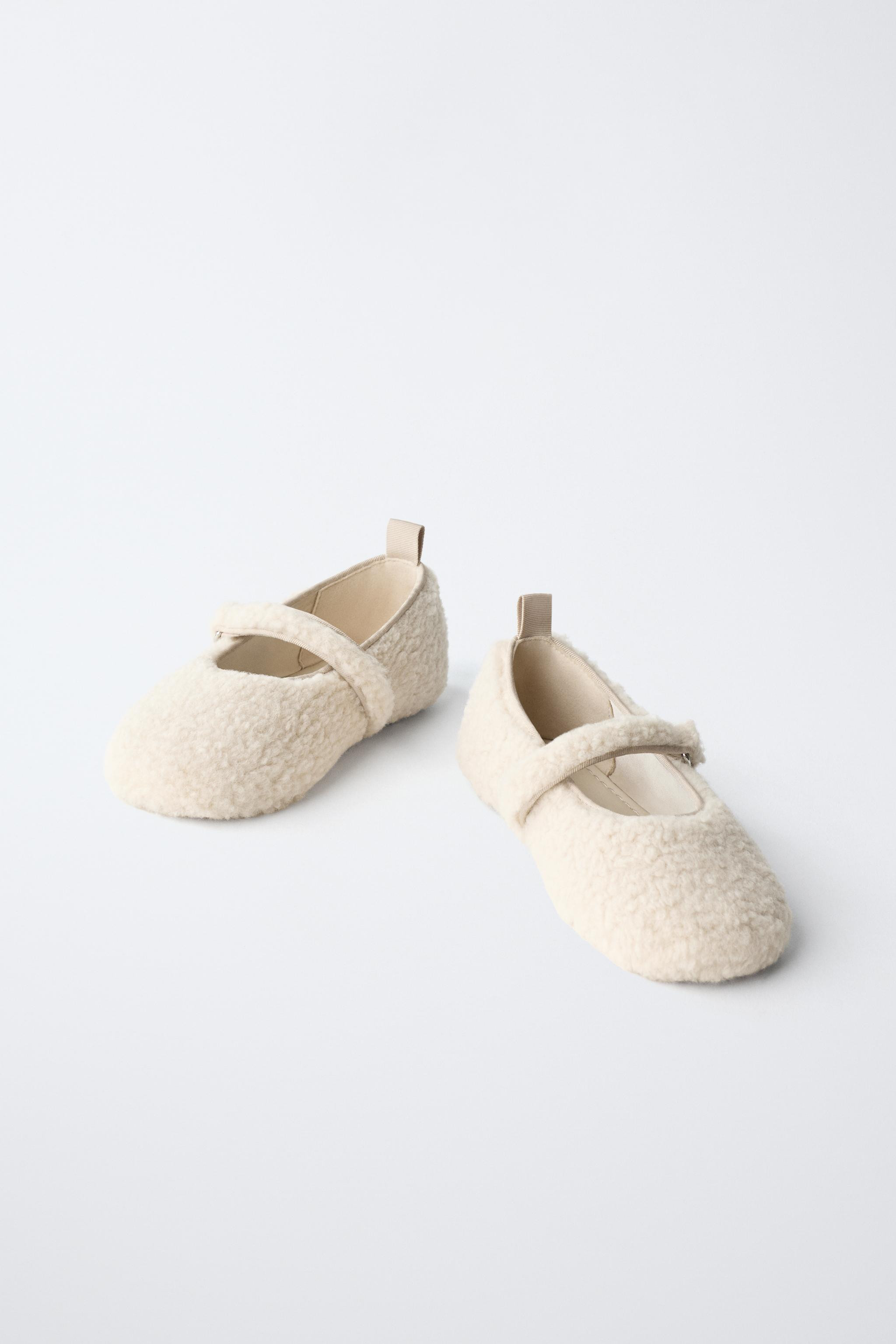 FAUX SHEARLING BALLET FLATS | Zara US
