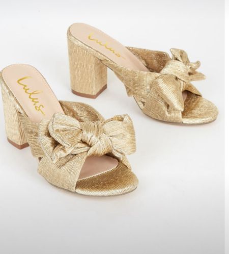 Gold bow slip on heels block heel formal summer shoes shoes less than $50

#LTKSeasonal #LTKfindsunder50 #LTKwedding