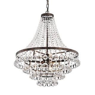 Clarus 7-Light Antique Copper Glam Empire Chandelier with Clear Glass Hanging Crystals | The Home Depot