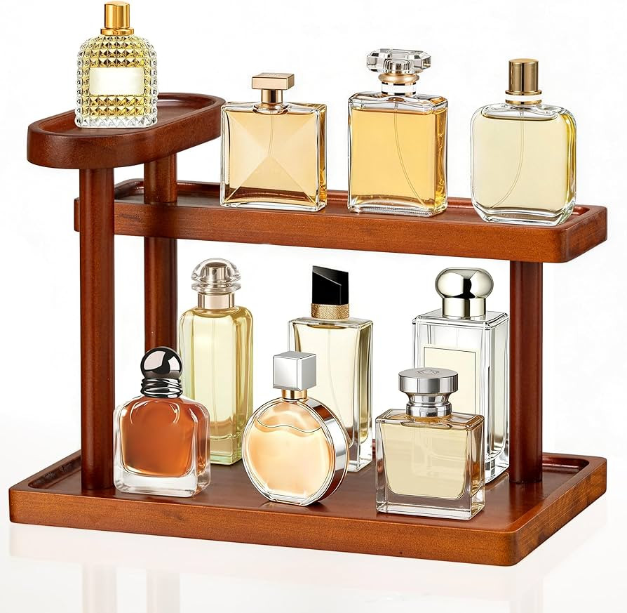 HBlife Cologne Organizer for Men, 12.5 Inch Cologne Stand for Men, Wooden Perfume Rack Display Sh... | Amazon (US)