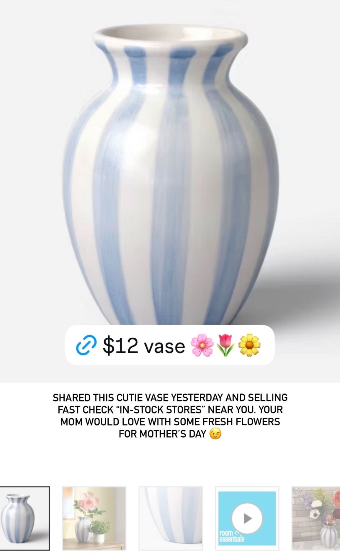 $12 blue and white striped vase | great for Mother’s Day with some fresh flowers | target find | gift idea under $15 | spring essentials 

#LTKmomlife #LTKHome #LTKSeasonal
