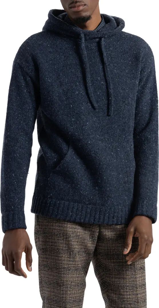Tweed Wool Blend Jersey Hoodie Sweater | Nordstrom