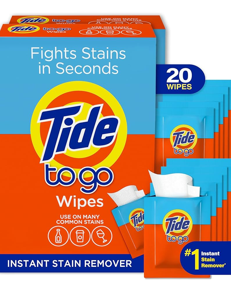 Tide Stain Remover for Clothes, Tide To Go Wipes, Instant Stain Remover for Clothes, Travel & Poc... | Amazon (US)