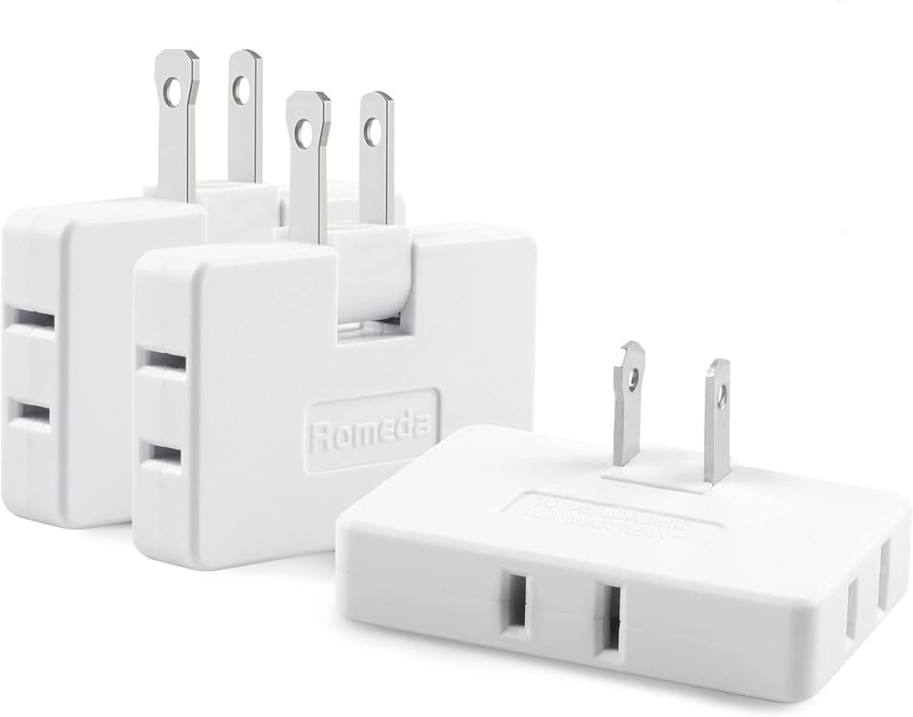 3 Pack AC Flat Wall Outlet Extender Flat Plug Adapter Outlet, Fold-Able 3 Way Wall Adapter Mani P... | Amazon (US)