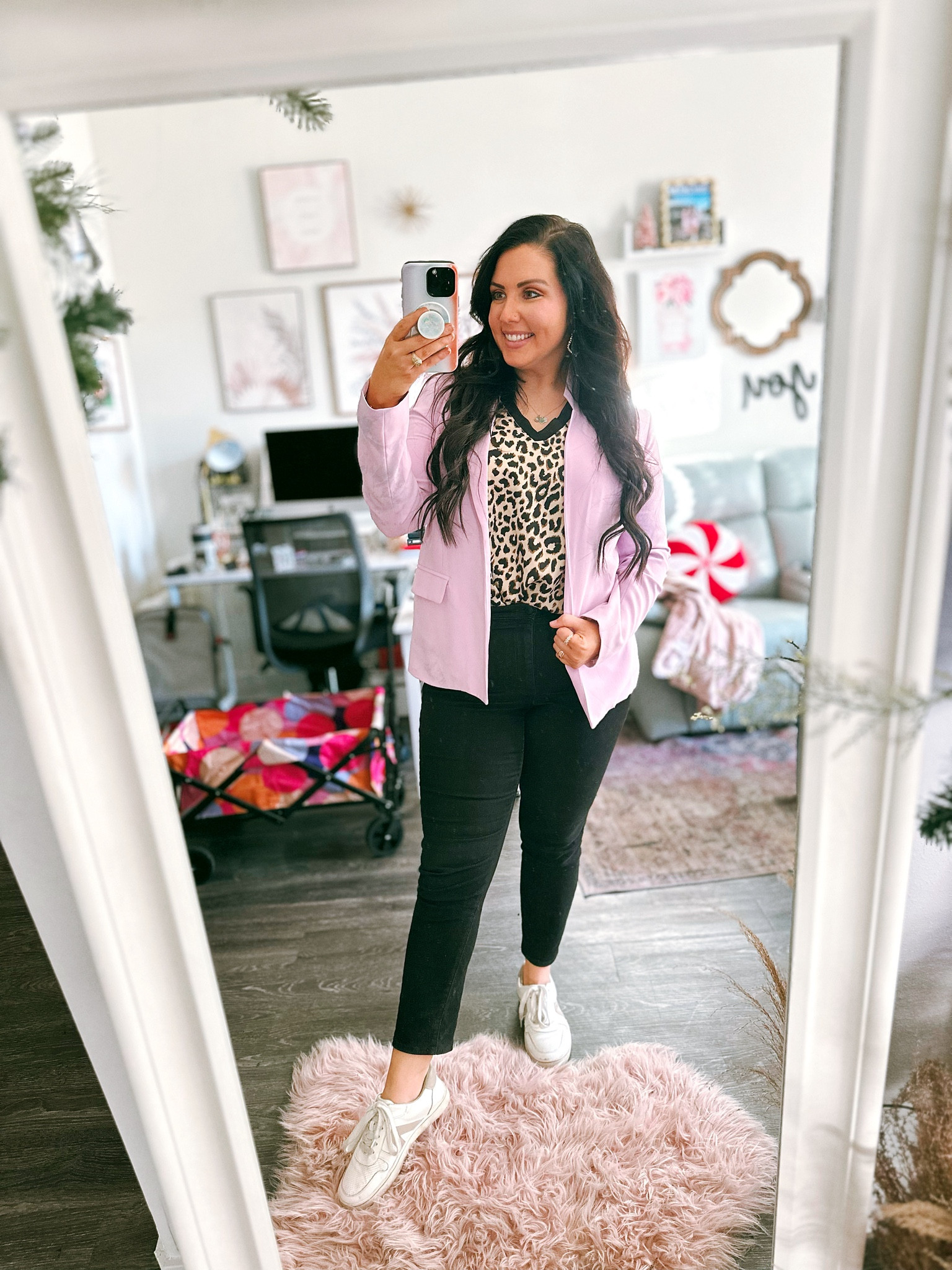 Love a little pop of color to brighten up a fall outfit🍂💜

#LTKFindsUnder50 #LTKSeasonal #LTKWorkwear