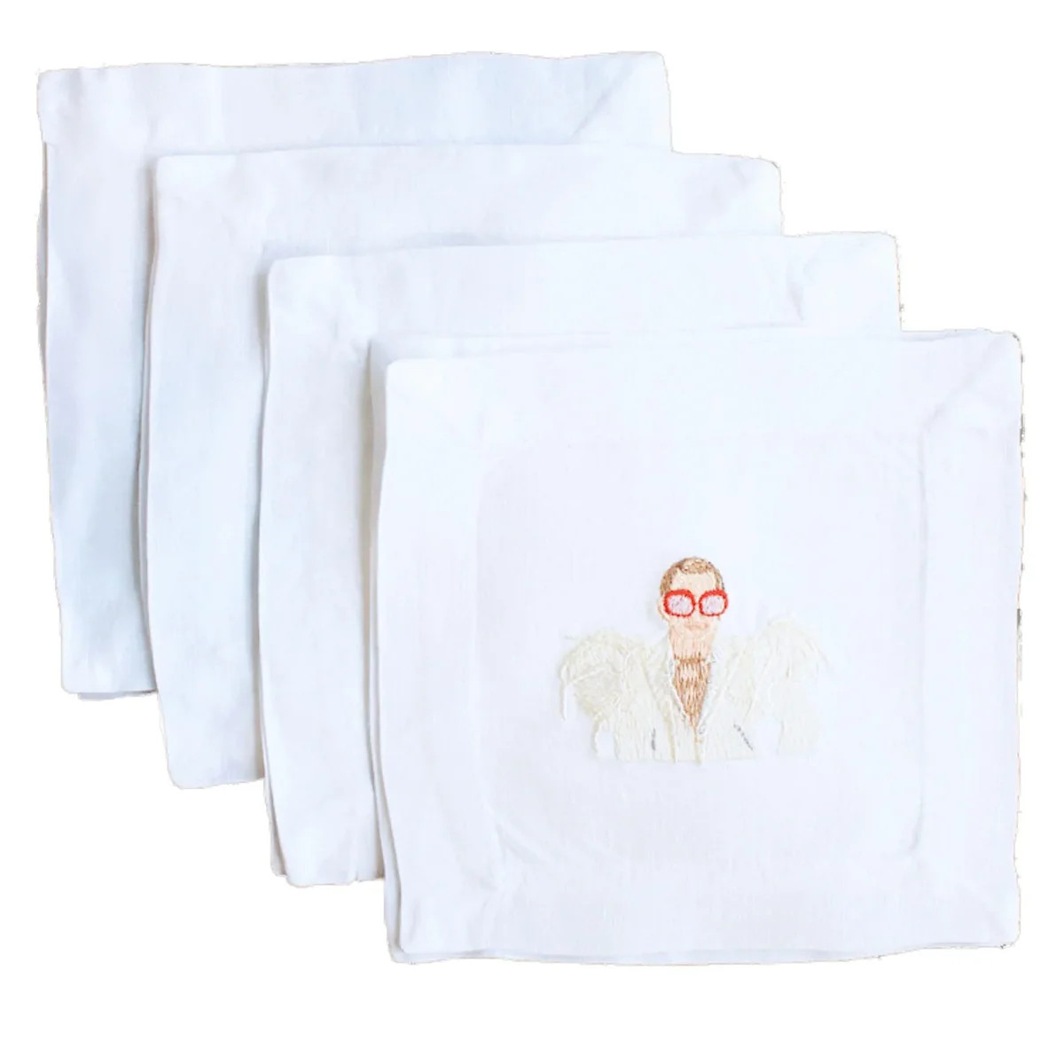 Embroidered Elton Cocktail Napkins | The Well Appointed House, LLC