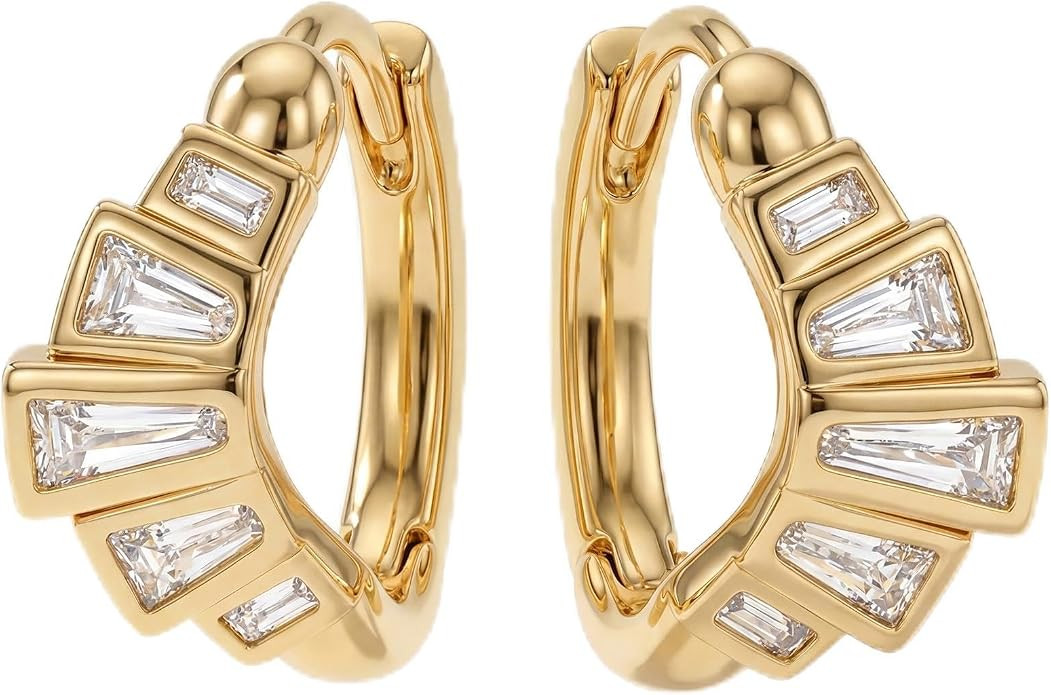 MYEARS Women Earrings Gold Huggie Hoop 14K Gold Plated Small Simple Hypoallergenic Everyday Jewel... | Amazon (US)