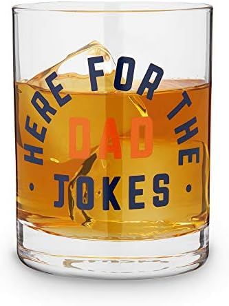 Blush Old Fashioned Glassware & Here for the Dad Jokes Cocktail Glasses, Clear | Amazon (US)