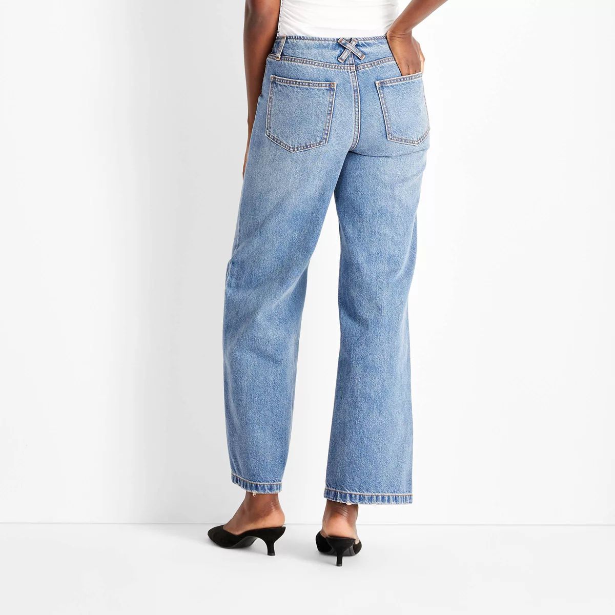 Women's Mid-Rise Wide Leg Jeans - Future Collective Medium Wash | Target