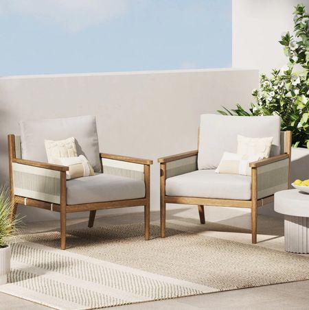 These outdoor patio chairs are on SALE

porch furniture/ affordable outdoor furniture/ organic modern furniture/ patio sale / patio arm chair / rope chair / 

#LTKSeasonal #LTKHome #LTKSaleAlert