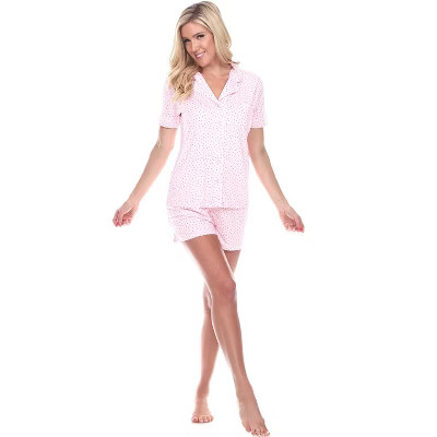 Women's Short Sleeve Pajama Set - White Mark | Target