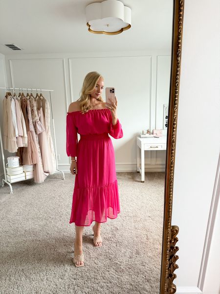Loving the new arrivals at Walmart! This off the shoulder dress is perfect for spring. I love the color! I paired it with these Dolce Vita pearl heels  

#LTKstyletip #LTKfindsunder100 #LTKshoecrush