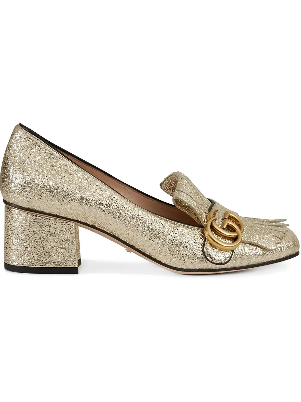 Gucci Gold Marmont Leather pumps - Metallic | FarFetch Global