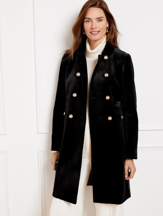Luxe Bonded Velvet Coat | Talbots