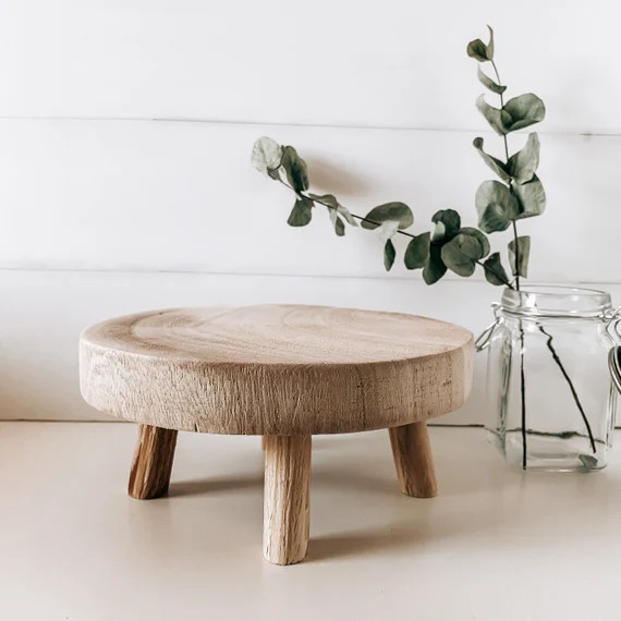 Wood Countertop Tray  Pedestal Tray  Round Wood Riser  Soap | Etsy | Etsy (US)