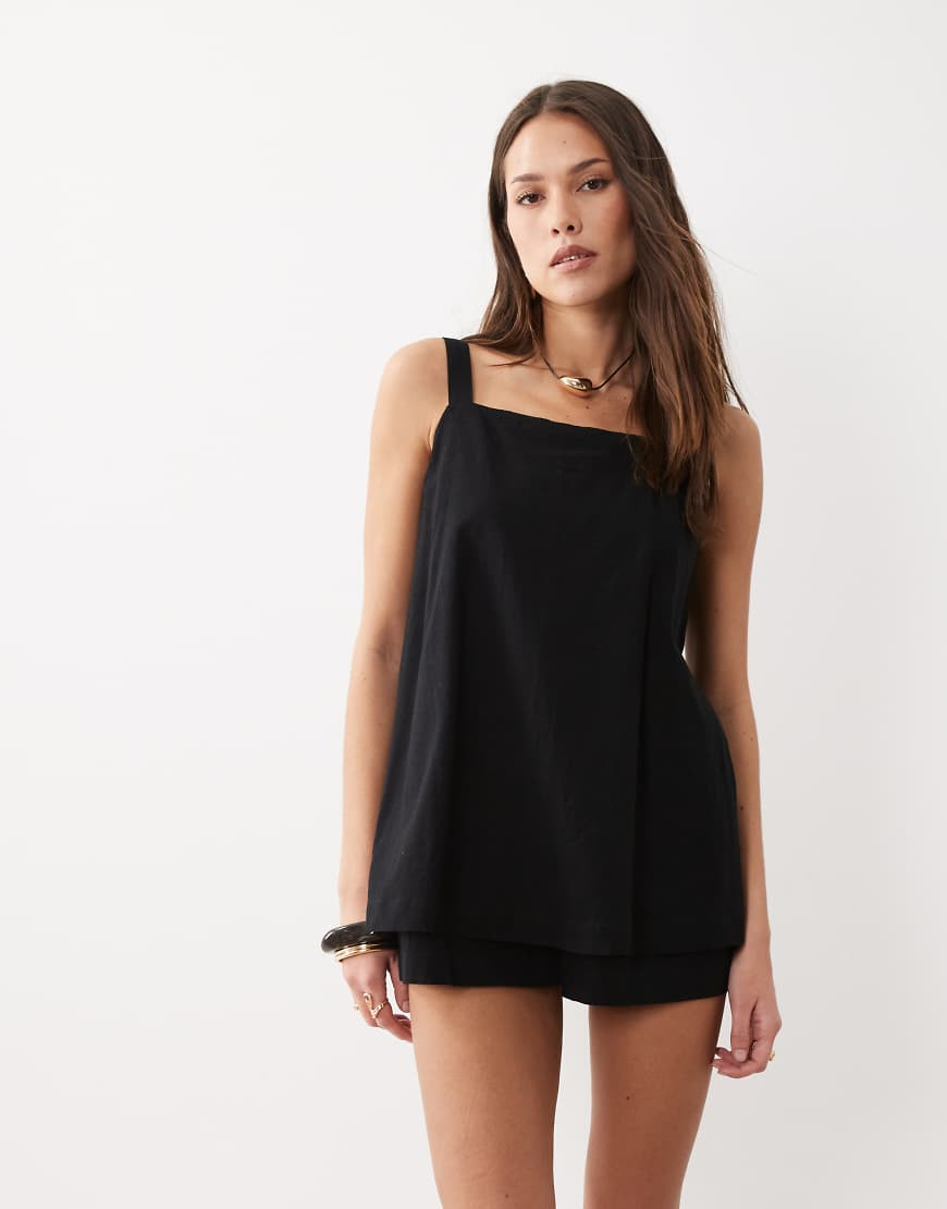 ASOS DESIGN short cami romper in black | ASOS (Global)