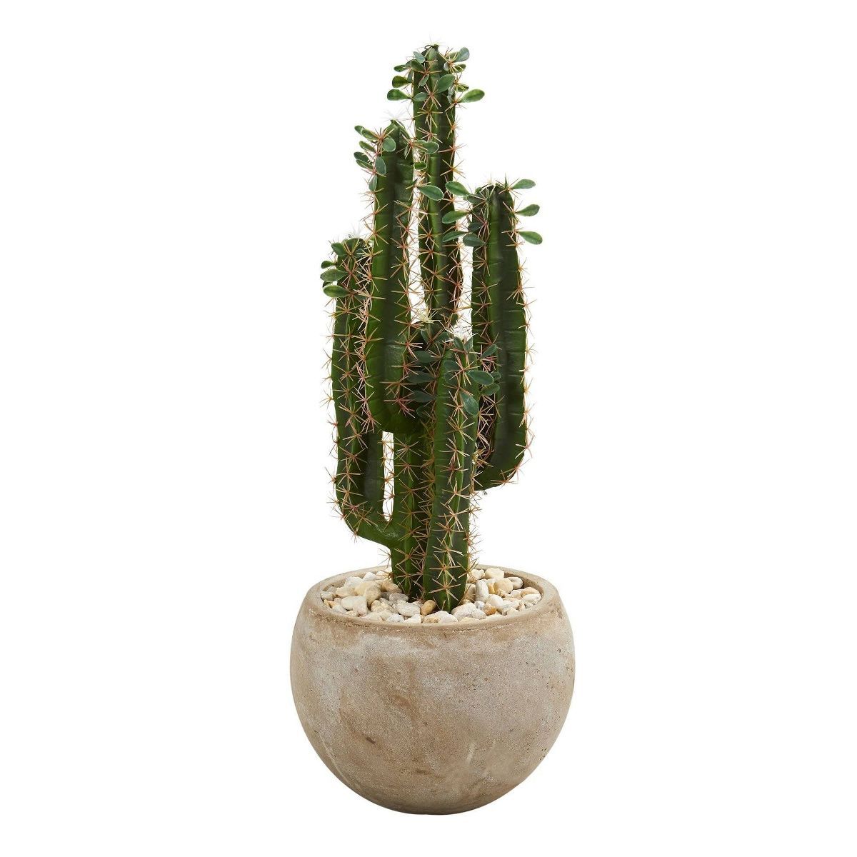 Nearly Natural 2.5-ft Cactus Artificial Plant in Bowl Planter | Target