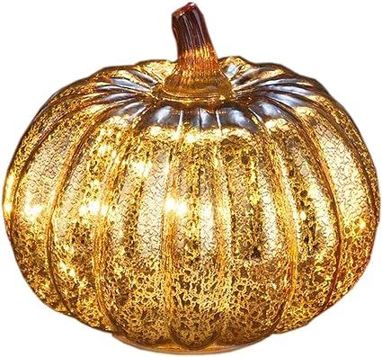 denlix Mercury Glass Pumpkins Lights, 5.5 Inches Decorative Pumpkin Decor, Battery Operated with ... | Amazon (US)