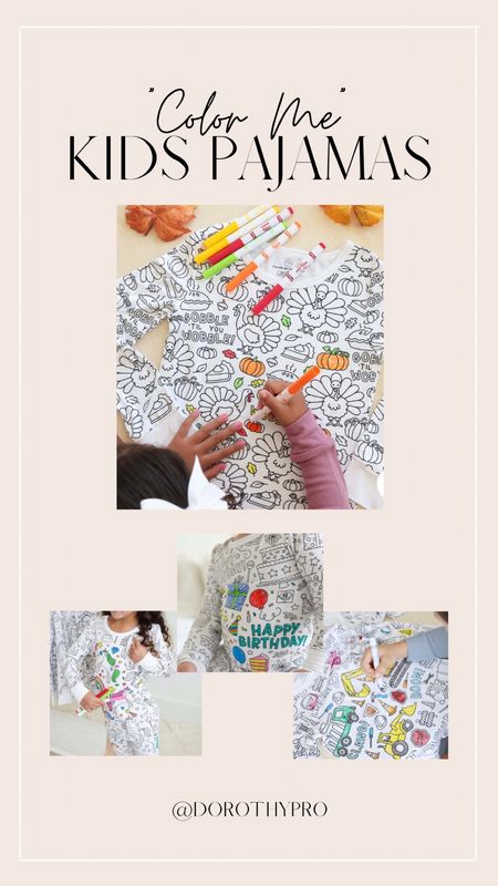 The cutest color me pajamas. Great gift idea for kids that doubles as a fun art activity and gift! 

Fall pajamas, thanksgiving outfit, Customizable pjs, matching kids pajamas, Christmas pajamas, birthday gift for kids, holiday matching pajamas, mommy and me style, family outfits 

#LTKkids #LTKHoliday #LTKGiftGuide